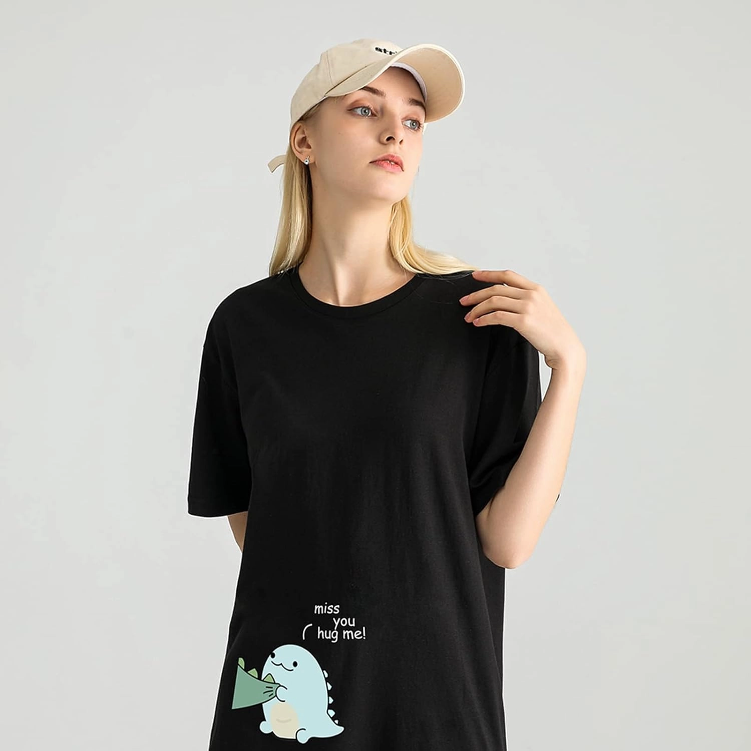 Lovely Dinosaur Matching Tee for Couple - Husband & Wife, Pure Cotton, Ideal for Lovers