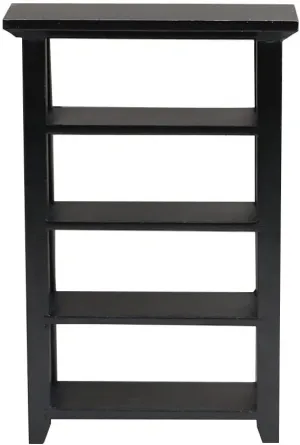 LUOZZY Miniature Wooden Bookcase Artificial Book Shelf Mini Dollhouse Furnishing Supplies Accessories (Black)