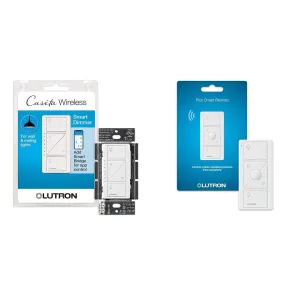 Lutron Caseta Smart Lighting Dimmer Switch for Wall and Ceiling Lights with Pico | PD-6WCL-WH | White