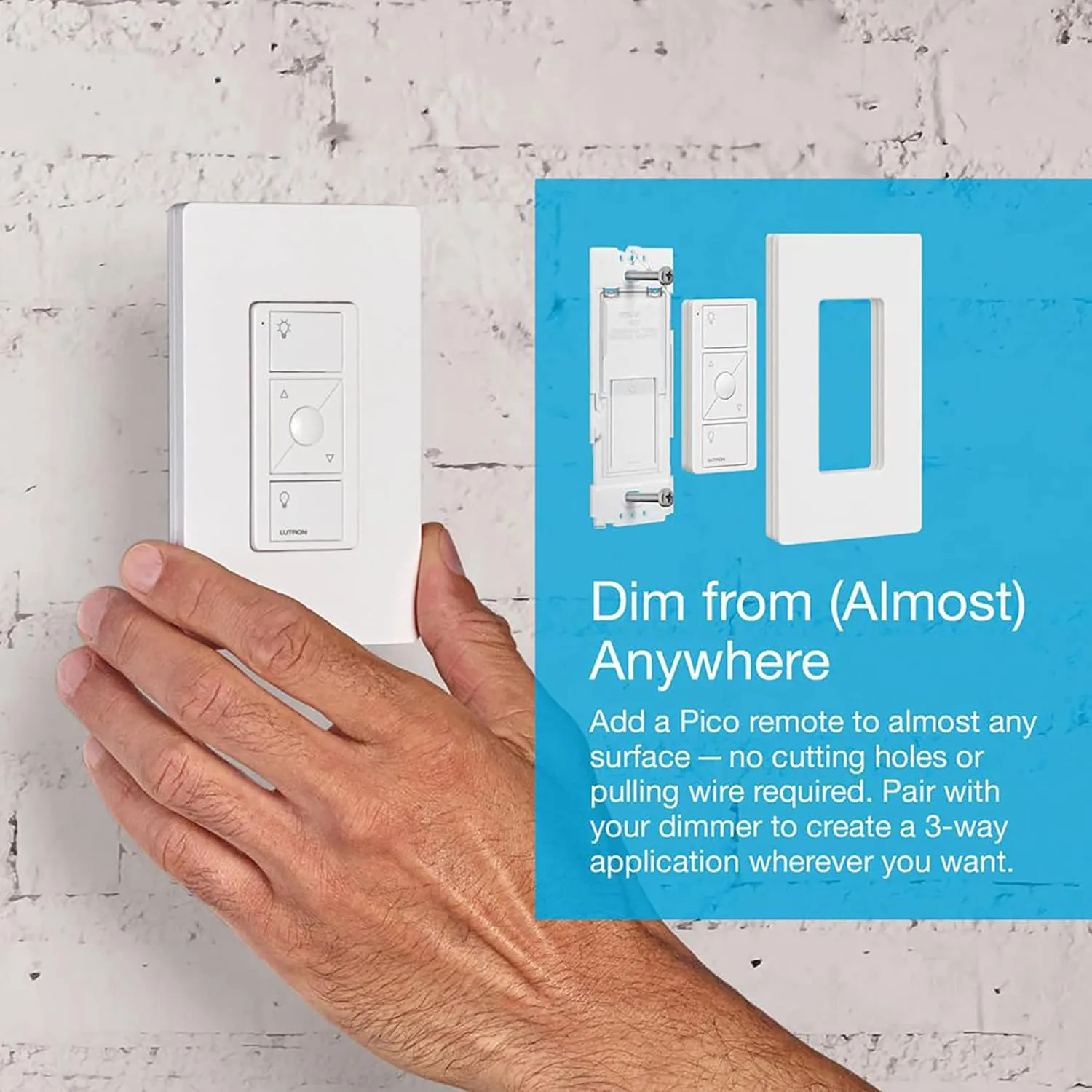 Lutron Caseta Smart Lighting Dimmer Switch for Wall and Ceiling Lights with Pico | PD-6WCL-WH | White