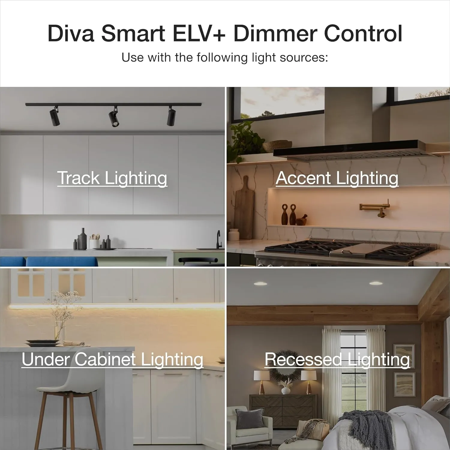 Lutron Diva Smart Dimmer Switch ELV  for Caseta Systems, Works w/Alexa, Apple Homekit, Google Home (Hub Required), 250-Watt LED, Neutral Required, DVRF-5NE-LA, Light Almond
