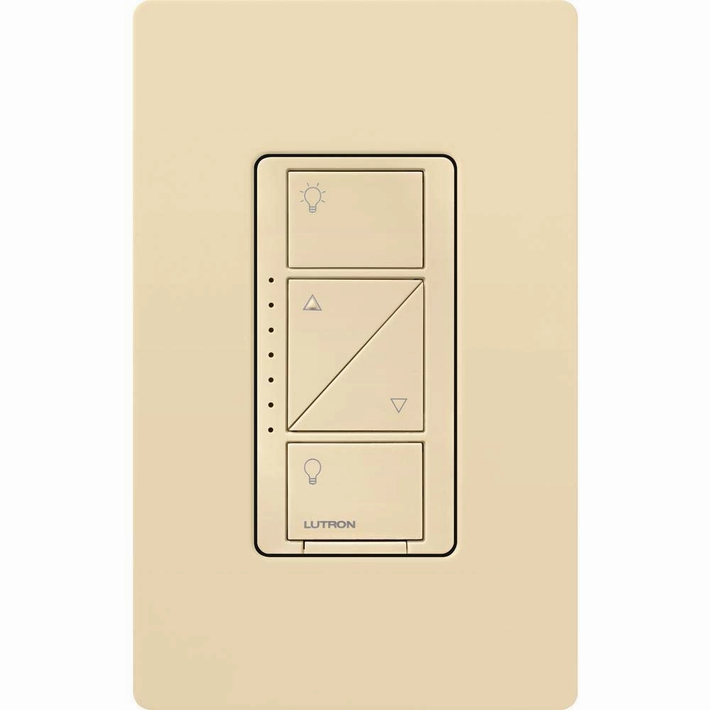 Lutron Caseta Original Smart Dimmer Switch (Lutron Smart Hub Required), for LED Lights, 150 Watt, Single-Pole/3-Way, No Neutral Required, PD-6WCL-IV, Ivory