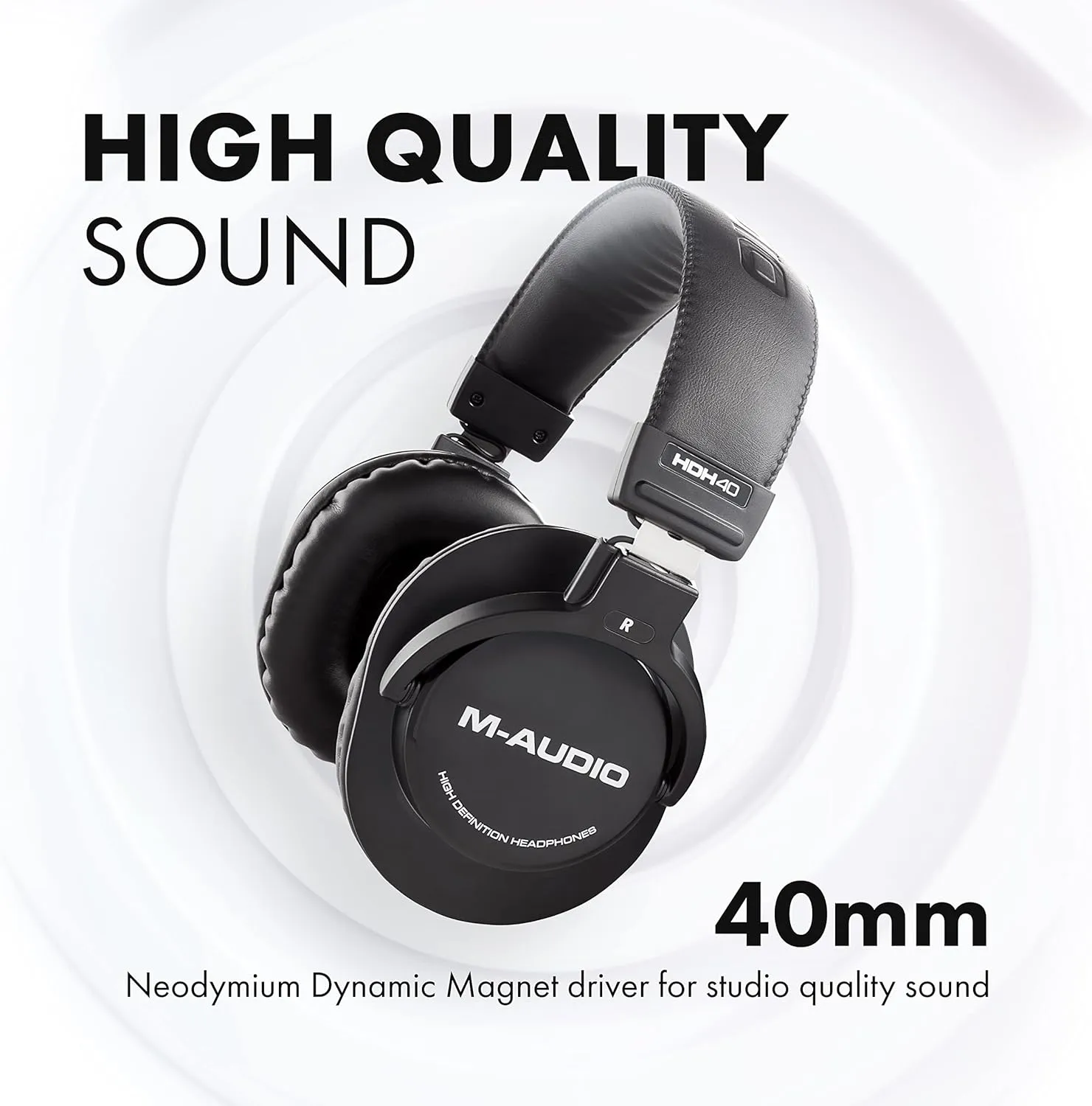 M-Audio BX4BT 4.5" Studio Monitors & PC Speakers with Bluetooth for Recording and Multimedia & HDH40 – Over Ear Studio Headphones with Closed Back Design