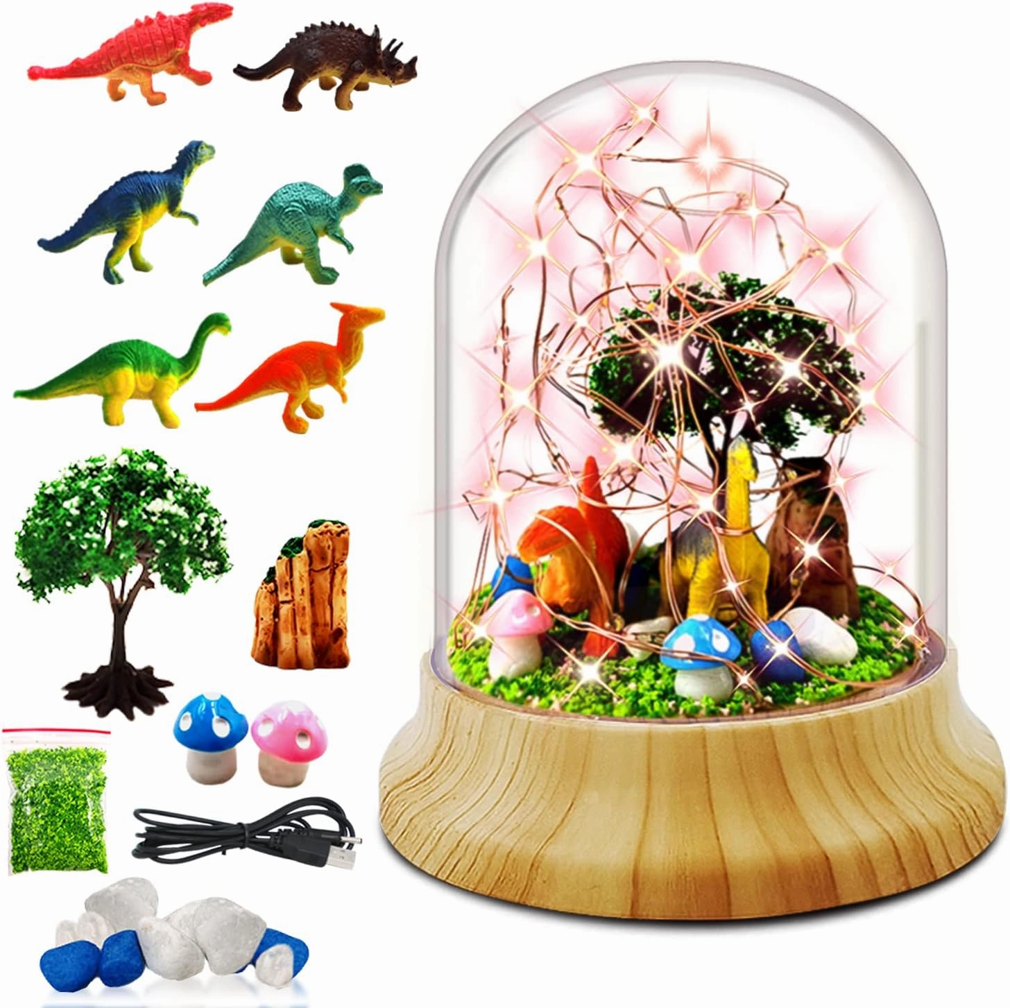 Make Your Own Night Light, Dinosaur DIY Kits for Girls Creative Magic Night Light USB Upgrade Edition Dinosaur Toys, Arts and Crafts Lamp Project for Girls, Gifts for 4 5 6 7 8 9 10 Year Old Girl