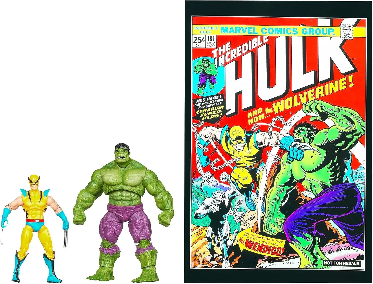 Marvel Universe, Greatest Battles Comic Pack, Wolverine vs. Hulk [Green] Action Figures, 3.75 Inches