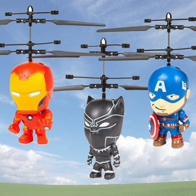 Marvel Licensed 3.5 Inch Flying Figure IR UFO Big Head Helicopter