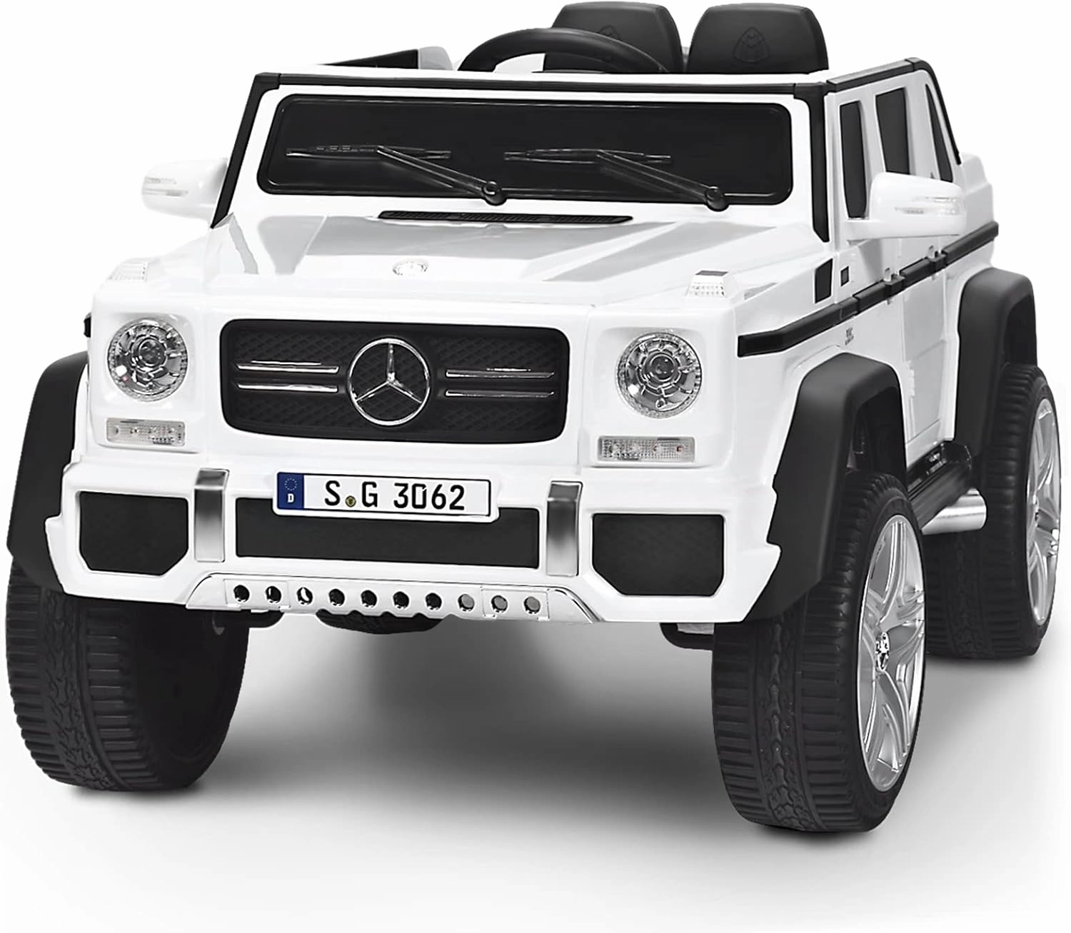 MAT EXPERT Kids Car, Licensed Mercedes-Benz Maybach Battery Powered Kids Ride On Car with 2.4G Remote Control, Music, Slow Start, 12V Electric Vehicle Toy for Boys & Girls 37-96 Months (White)