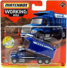 Matchbox Working Rigs International Workstar 7500 Dump Truck, Blue, 1:64 Scale