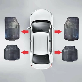 Mats Avenue Universal Car Floor Mat Virgin Rubber Heavy Duty (Black Color ,4Pieces)