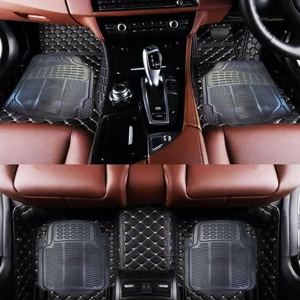 Mats Avenue Universal Car Floor Mat Virgin Rubber Heavy Duty (Black Color ,4Pieces)