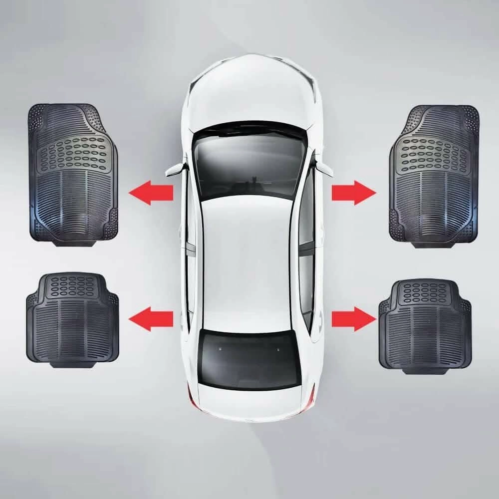 Mats Avenue Universal Car Floor Mat Virgin Rubber Heavy Duty (Black Color ,4Pieces)