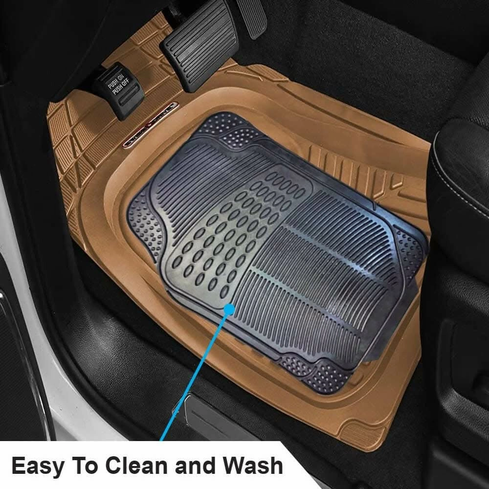 Mats Avenue Universal Car Floor Mat Virgin Rubber Heavy Duty (Black Color ,4Pieces)