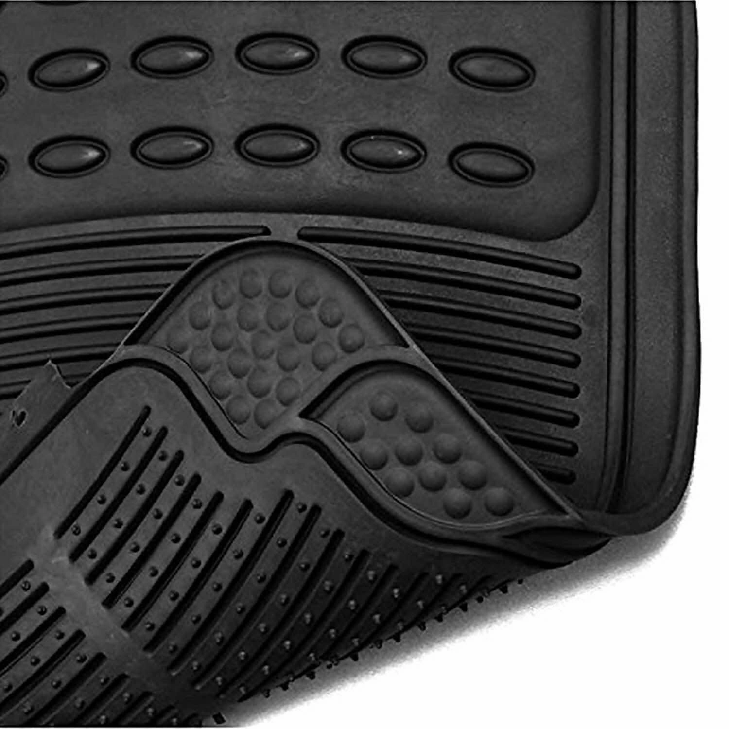 Mats Avenue Universal Car Floor Mat Virgin Rubber Heavy Duty (Black Color ,4Pieces)