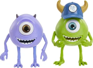 Mattel Pixar Monsters at Work Mike Wazowski & Gary Action Figures, Collectible Disney Plus Character Toy, 4-in Tall Highly Posable with Authentic Detail, Kids Gift Ages 3 Years & Up,Mike & Gary