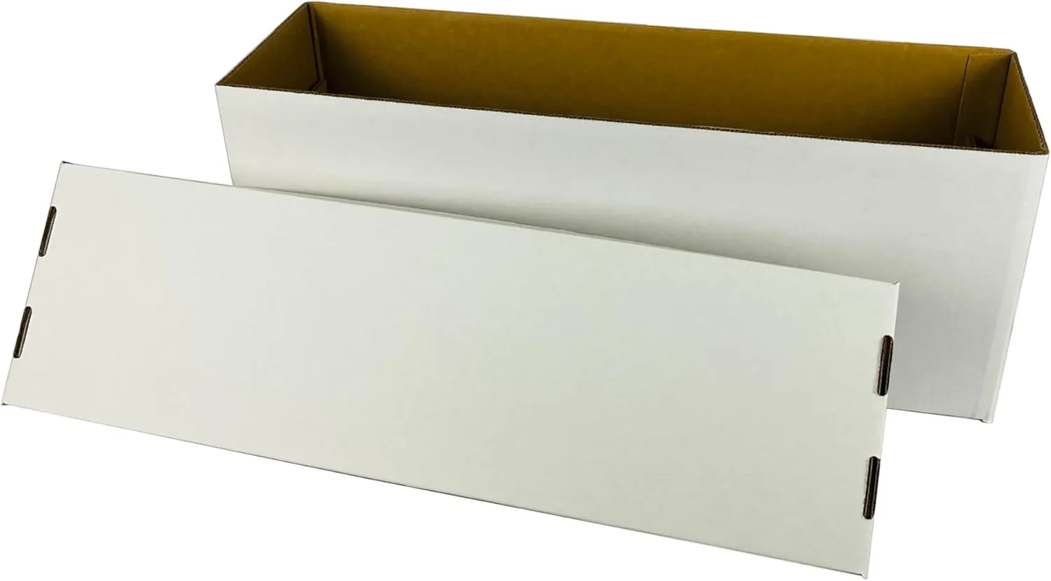 Max Protection Comic Book Storage Box - 6 Count Long ComicBook Boxes with White Corrugated Cardboard - Stackable Bin, Thick Case, Book Containers with Lid - Ideal for Comics, Magazines, Collectibles