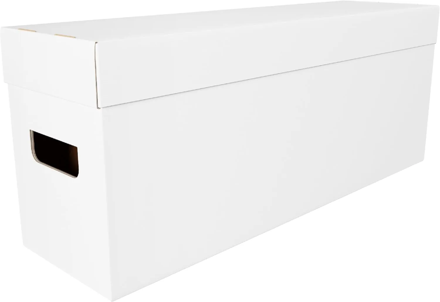 Max Protection Comic Book Storage Box - 6 Count Long ComicBook Boxes with White Corrugated Cardboard - Stackable Bin, Thick Case, Book Containers with Lid - Ideal for Comics, Magazines, Collectibles