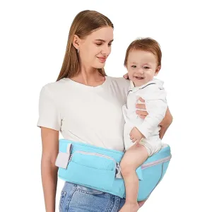 Maya Lilly Ultimate Baby Hip Seat Carrier - Baby Carrier Newborn to Toddler with Adjustable Fit, Premium Cotton Infant Hip Sling with Pockets, Ergonomic Toddler Holder - Aqua