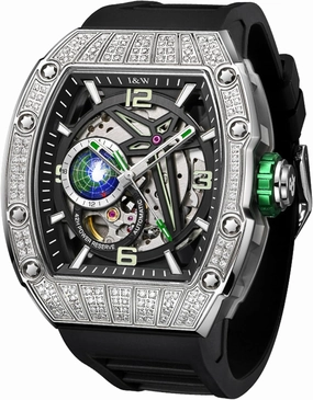 Men's Wine Barrel Fully Automatic Mechanical Watch,Luxury Sport Waterproof 50m Men Wristwatch with Hollow Star