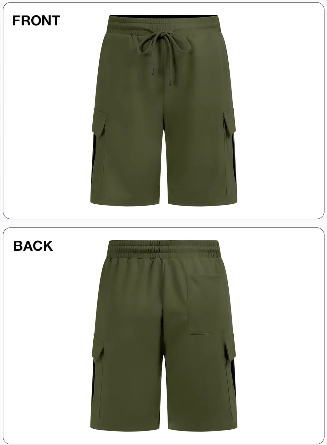 Mens Casual Sweat Cargo Cotton Shorts Drawstring Elastic Waist Athletic Workout Gym Jogger Shorts with 5 Pockets