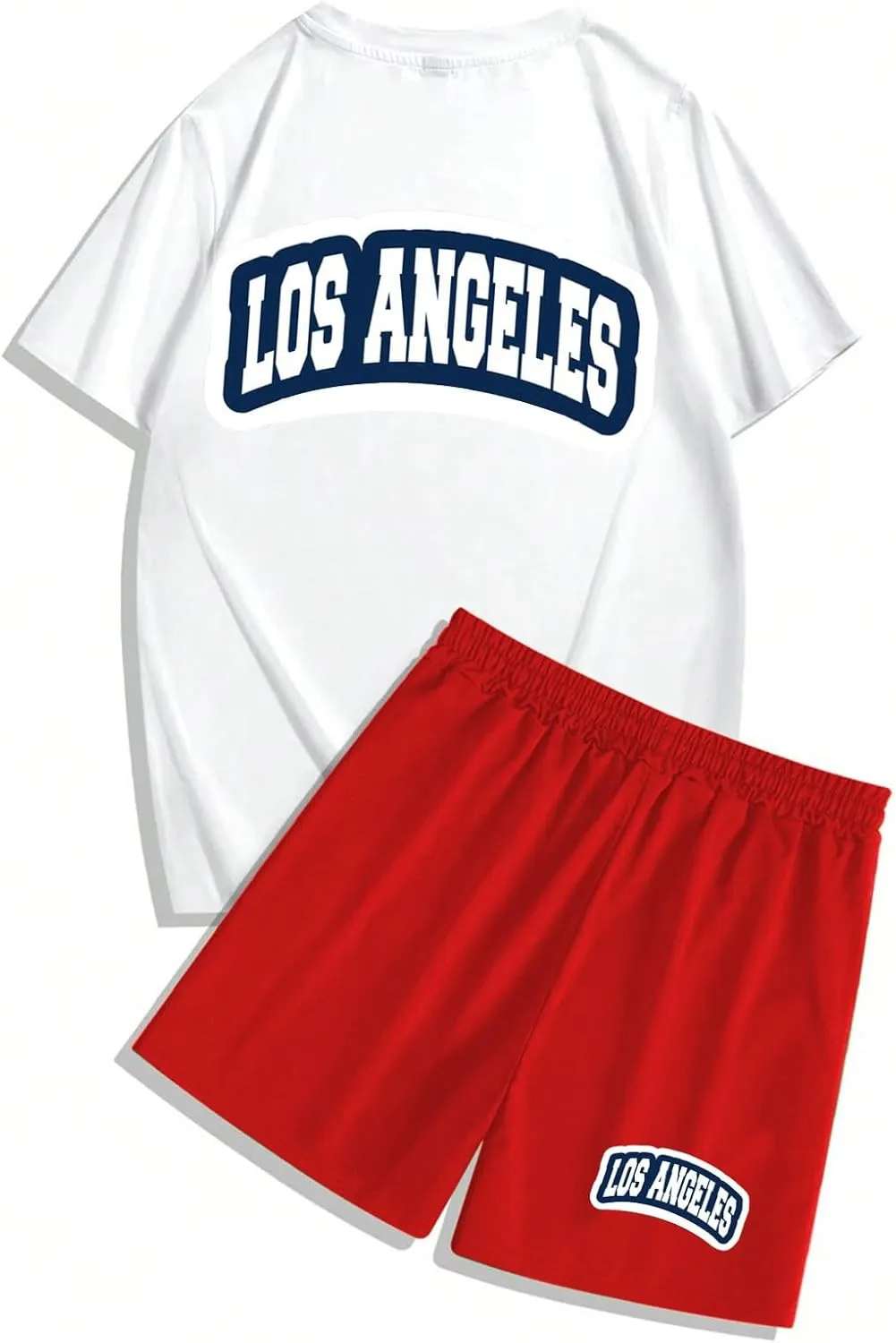 Mens City Letter print T Shirt Shorts Vacation Wear Light Breathable Business Casual Fitness Two Piece Set