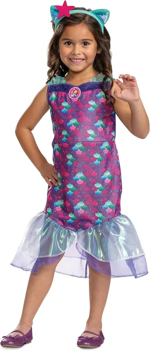 Mercat Costume, Official Gabby's Dollhouse Classic Headpiece and Costume for Kids