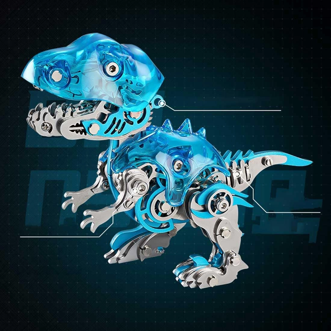 Metal 3D Puzzle for Adults, Mechanical DIY 3D Dinosaur Puzzles Model Kits, Steampunk 3D Metal Puzzle Crafts Ornaments Creative Gifts - 139pcs