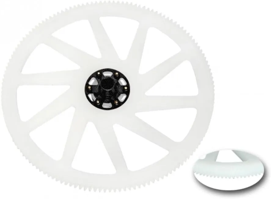MICROHELI CNC Delrin Main Gear w/Aluminum Hub Set (Black) - Blade 230S / V2 / Smart/Revolution 235 CP
