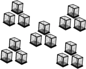 Milisten 15pcs Miniature Bakery Case Transparent Display Cabinet for Dollhouse Decoration Compact Double Layer Cake Showcase for Kitchen and Creative Furniture Setup