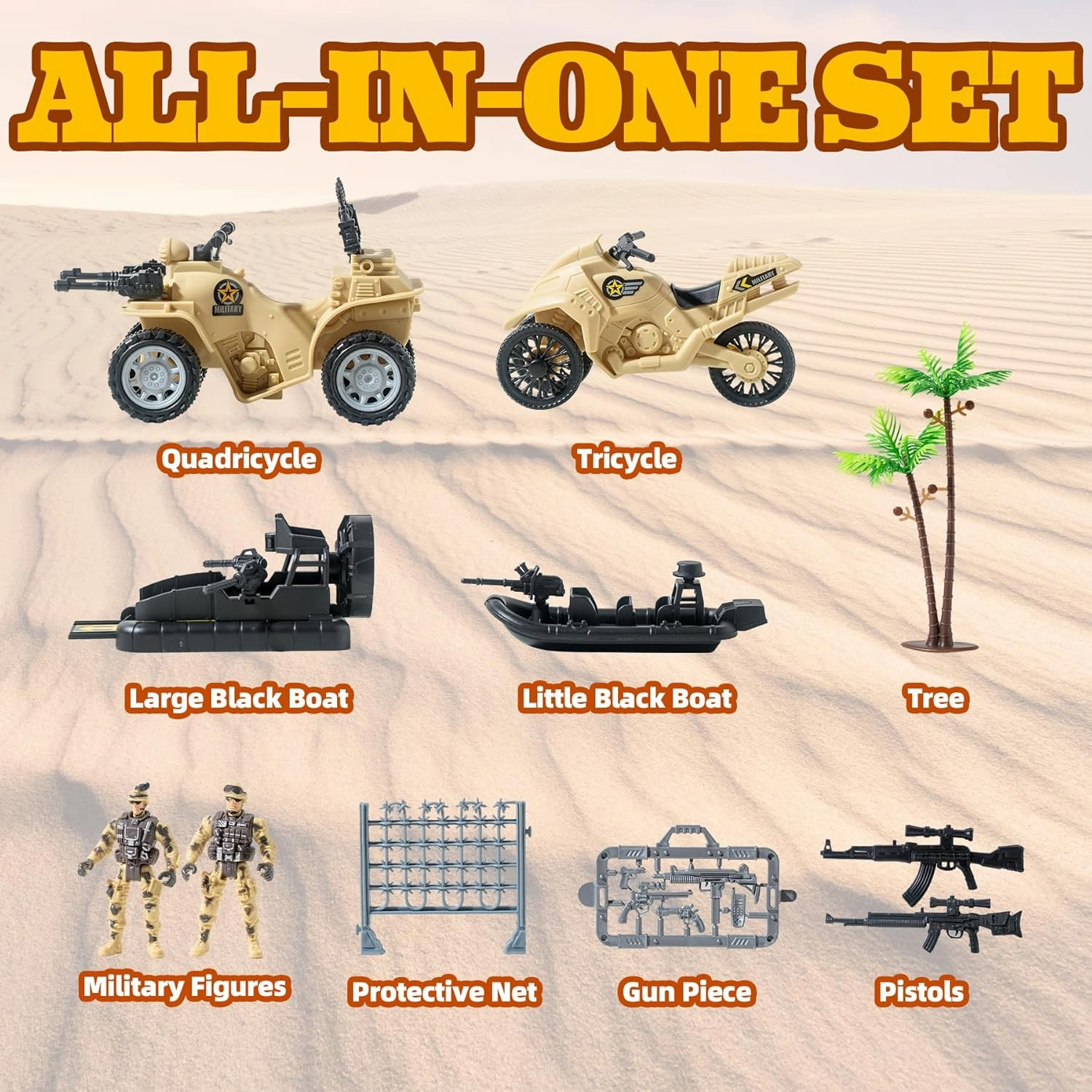 Military Soldier Men Action Figures |11PCS US Army Soldier Plastic Figure Set Military Base Playset Vehicles Play Combat Toys |Army Toy Set for Kids Boys Age 3 4 5 6 |
