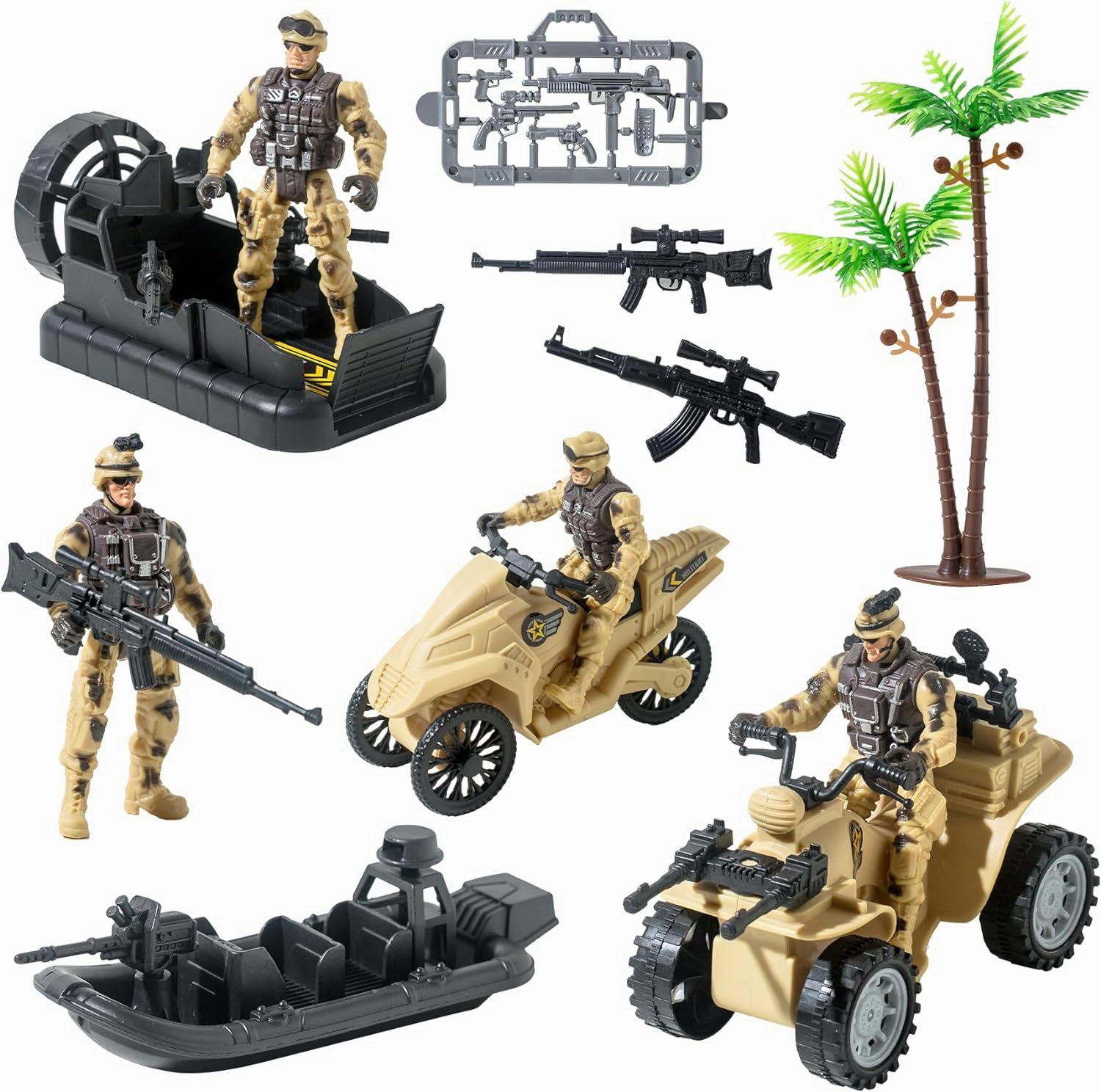 Military Soldier Men Action Figures |11PCS US Army Soldier Plastic Figure Set Military Base Playset Vehicles Play Combat Toys |Army Toy Set for Kids Boys Age 3 4 5 6 |