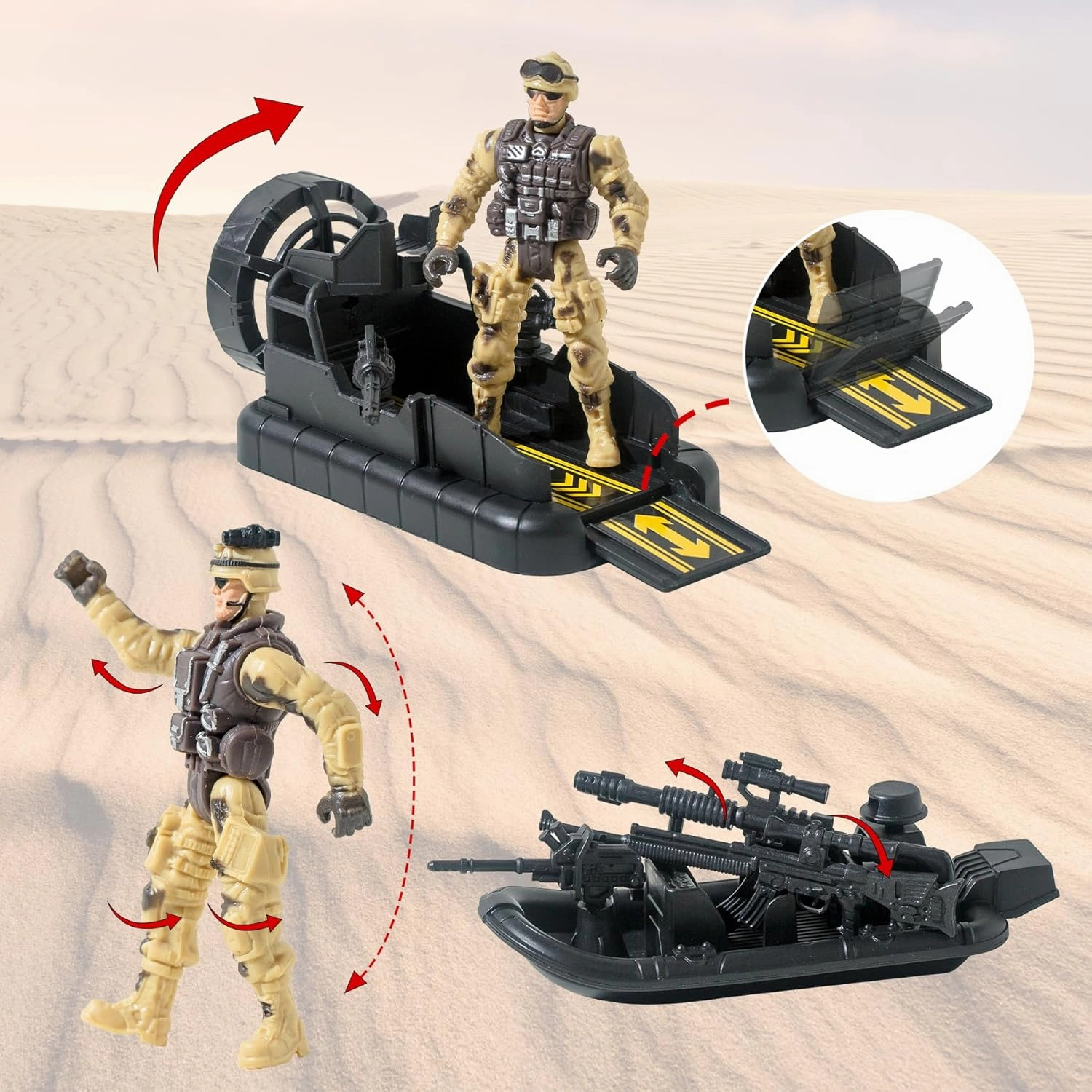 Military Soldier Men Action Figures |11PCS US Army Soldier Plastic Figure Set Military Base Playset Vehicles Play Combat Toys |Army Toy Set for Kids Boys Age 3 4 5 6 |