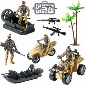 Military Soldier Men Action Figures |11PCS US Army Soldier Plastic Figure Set Military Base Playset Vehicles Play Combat Toys |Army Toy Set for Kids Boys Age 3 4 5 6 |