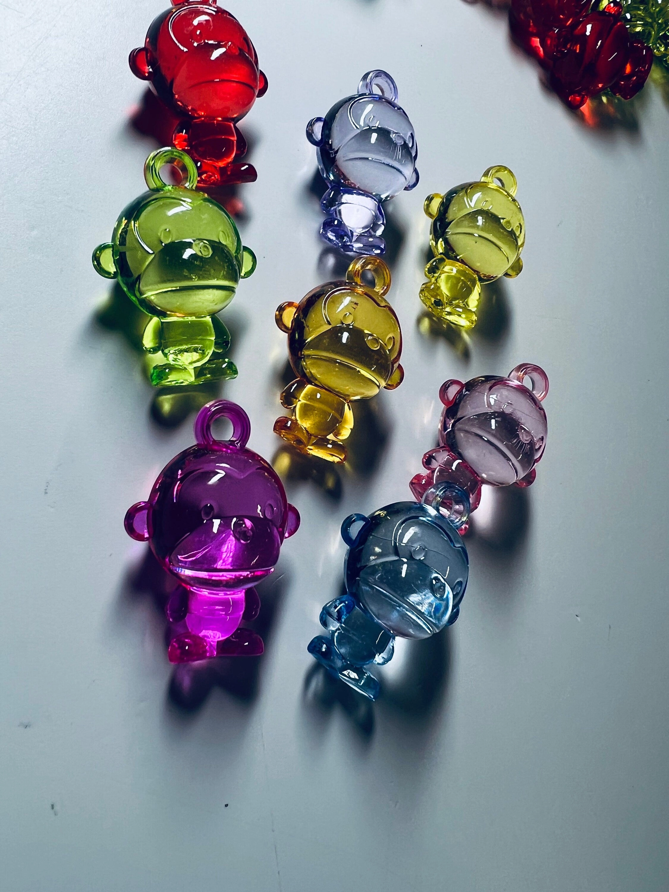 Mini MONKEY Object-Monkey Trinket-Colorful Monkey Trinkets-Jungle Trinkets-Mini Objects for Speech Therapy-Acrylic Monkey Charm