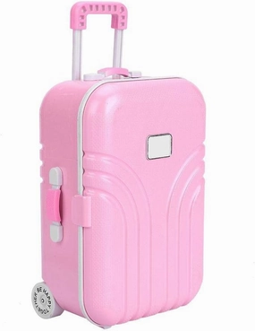 Mini Suitcase Toy, Pink, Plastic, Rolling, Durable, for Children's Day & Birthday