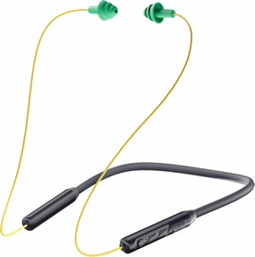 MIPEACE Bluetooth Earplug Headphones, Neckband Wireless Earbuds earplugs-29db Noise Reduction isolating in-Ear earplug Earphones and Controls,IPX5 sweatproof,19 Hour Battery(Yellow & Green)