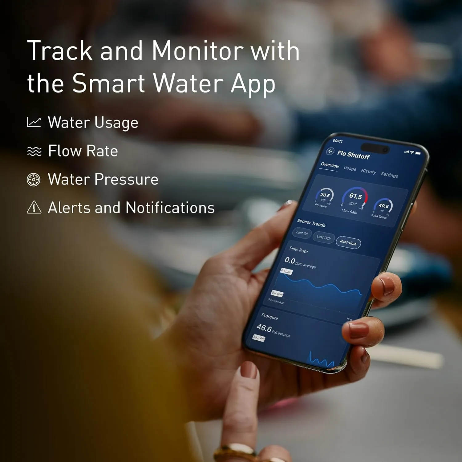 Moen Flo Smart Water Monitor and Automatic Shutoff Sensor, Wi-Fi Connected Water Leak Detector for 1-1/4-Inch Diameter Pipe, 900-002