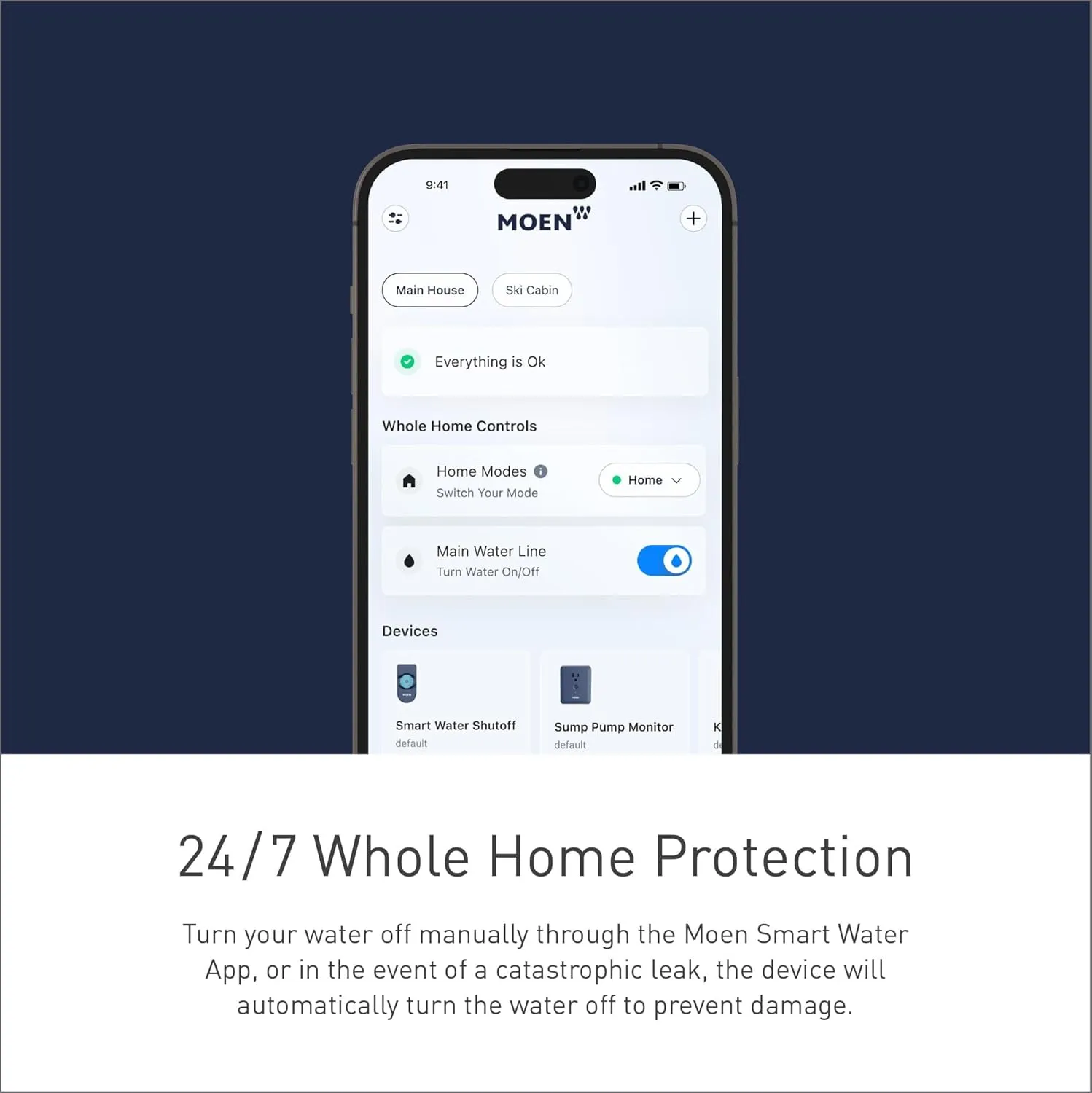 Moen Flo Smart Water Monitor and Automatic Shutoff Sensor, Wi-Fi Connected Water Leak Detector for 1-1/4-Inch Diameter Pipe, 900-002