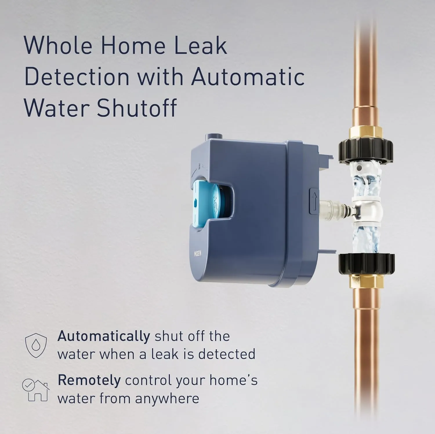 Moen Flo Smart Water Monitor and Automatic Shutoff Sensor, Wi-Fi Connected Water Leak Detector for 1-1/4-Inch Diameter Pipe, 900-002