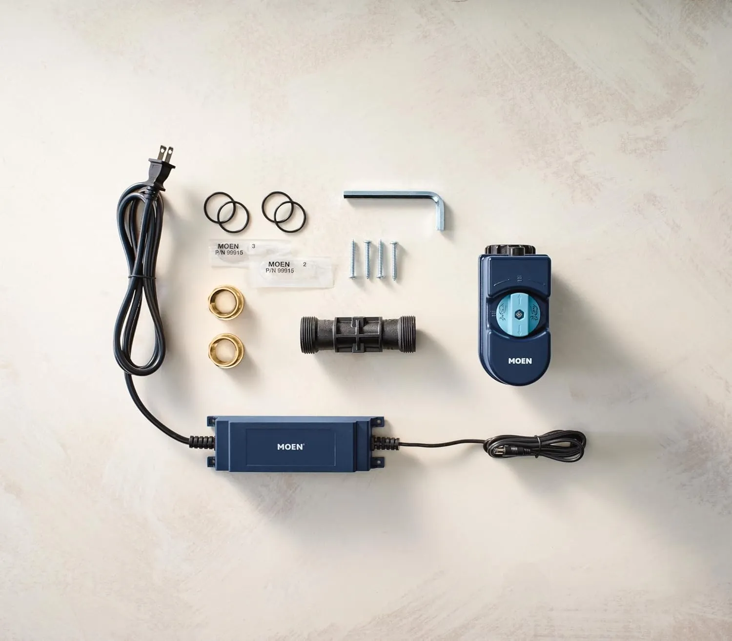 Moen Flo Smart Water Monitor and Automatic Shutoff Sensor, Wi-Fi Water Leak Detector for 3/4-Inch Diameter Pipe, 900-001
