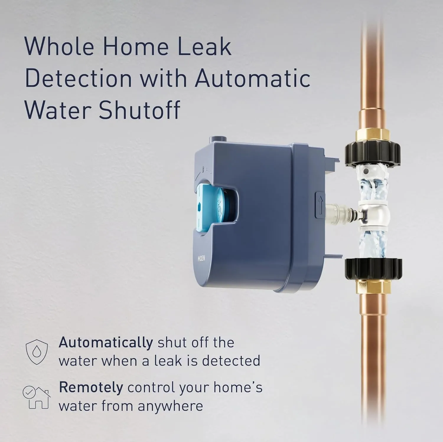 Moen Flo Smart Water Monitor and Automatic Shutoff Sensor, Wi-Fi Water Leak Detector for 3/4-Inch Diameter Pipe, 900-001