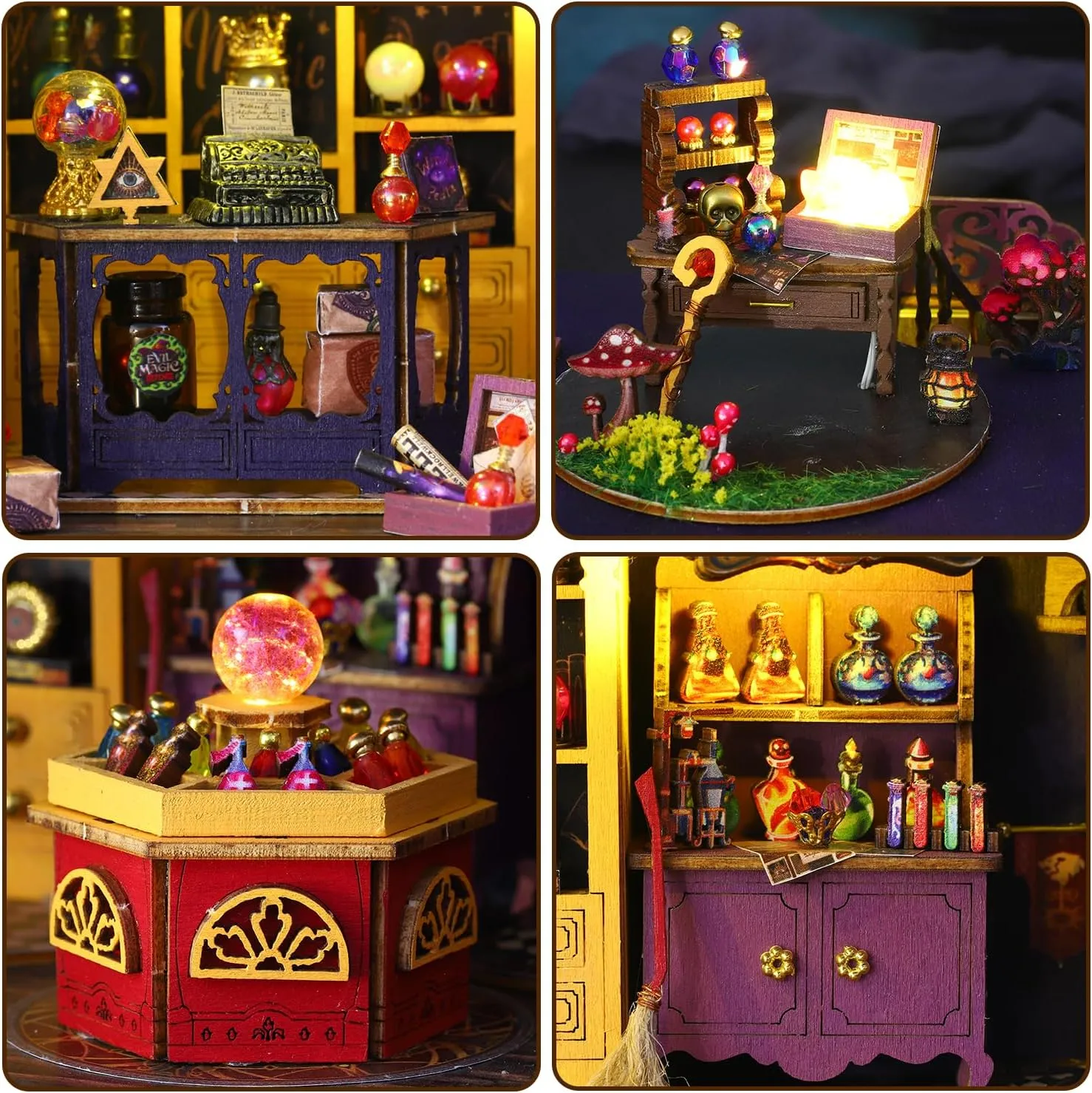 Mostop DIY Miniature House Kit - Magic Tiny House Kit with Open-able Door - Mini House Building Kit for Adults Teen - Wooden Dollhouse Miniature Kit - Creative Craft Book Nook Birthday Gift