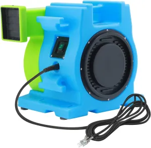 MOUNTO 1HP Inflatable Bounce House Blower, Energy Efficient, Low Amp Draw Inflatable Blower Fan for Inflatable Bounce House, Water Slide, and Obstacle Course for Kids