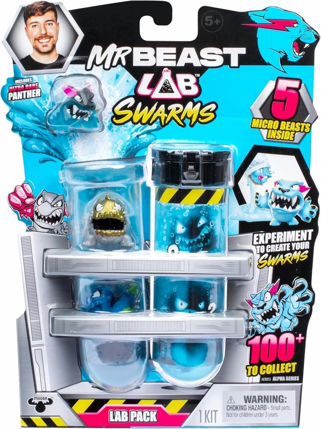 Mr. Beast Lab Swarms Test Tube 2 Pack, 1 inch Themed Swarms Collectible with Swarms Mr. Beast Lab Mystery 1 Inch Figure Single Pack, 1 Pack