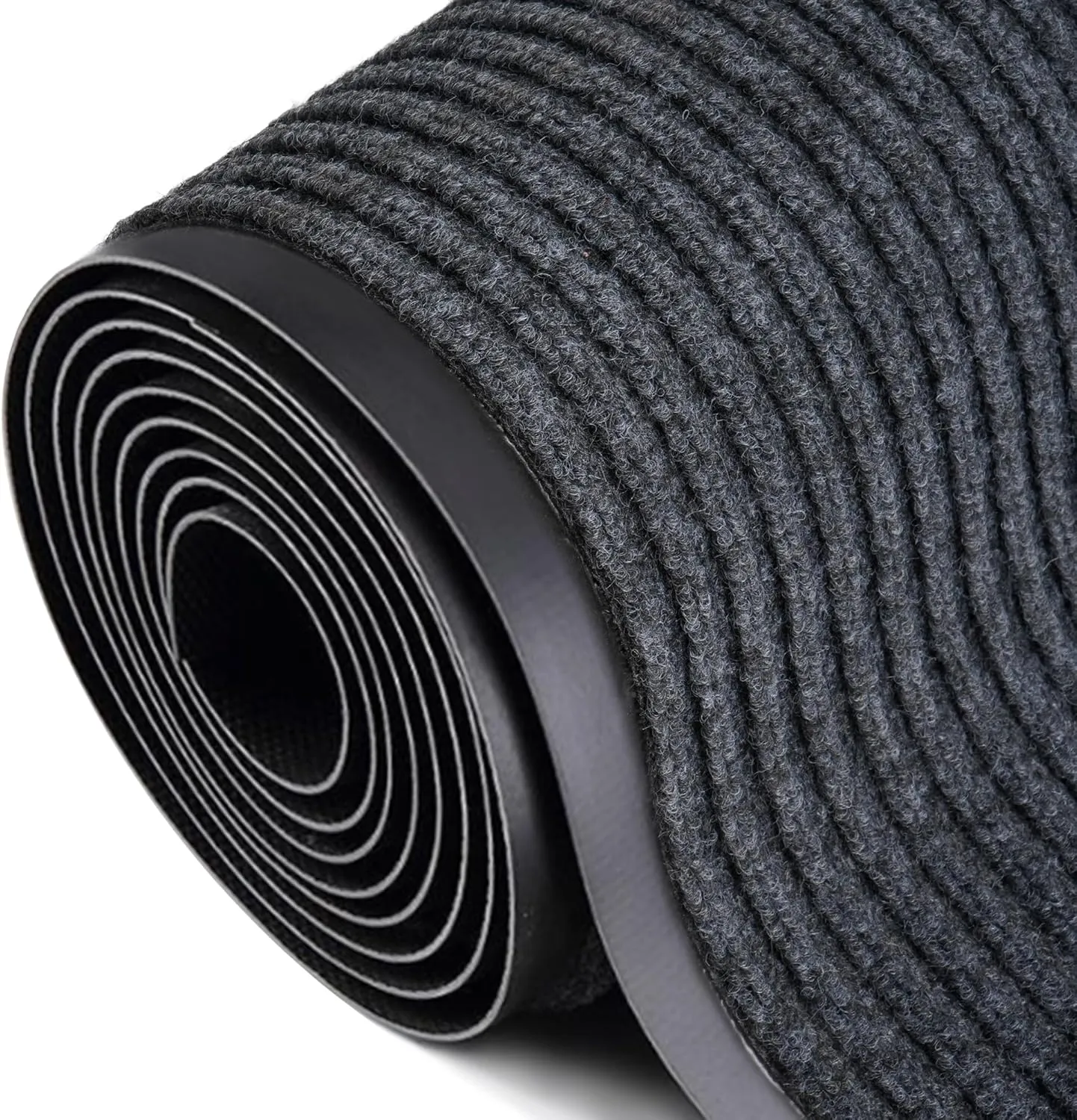 MYOYAY Brush Step Entrance Mat Commercial Grade Door Floor Mat 3' x 10' Tough Entry Collection Slip Skid Entrance Mat with Rubber Backing Indoor Outdoor Rug Grey