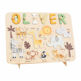 Name Puzzle For Kids Personalized Wooden Name Puzzle Board With Custom Design Gifts For Toddlers 1-3 Years Old Custom Name Puzzle Baby Room Decor Montessori Gift Boys And Girls (Сhoose Design)