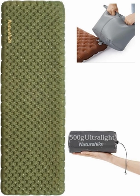 Naturehike Camping Mattress R-Value 5.8/3.5 Camp Bed Adults Camp Cot Folding Beds Sleeping Mat Pad Single Adults Foldable 0.88LB/500G Light Hiking[SGS Certified] (R3.5/Green/Rectangular/183*64*7CM)