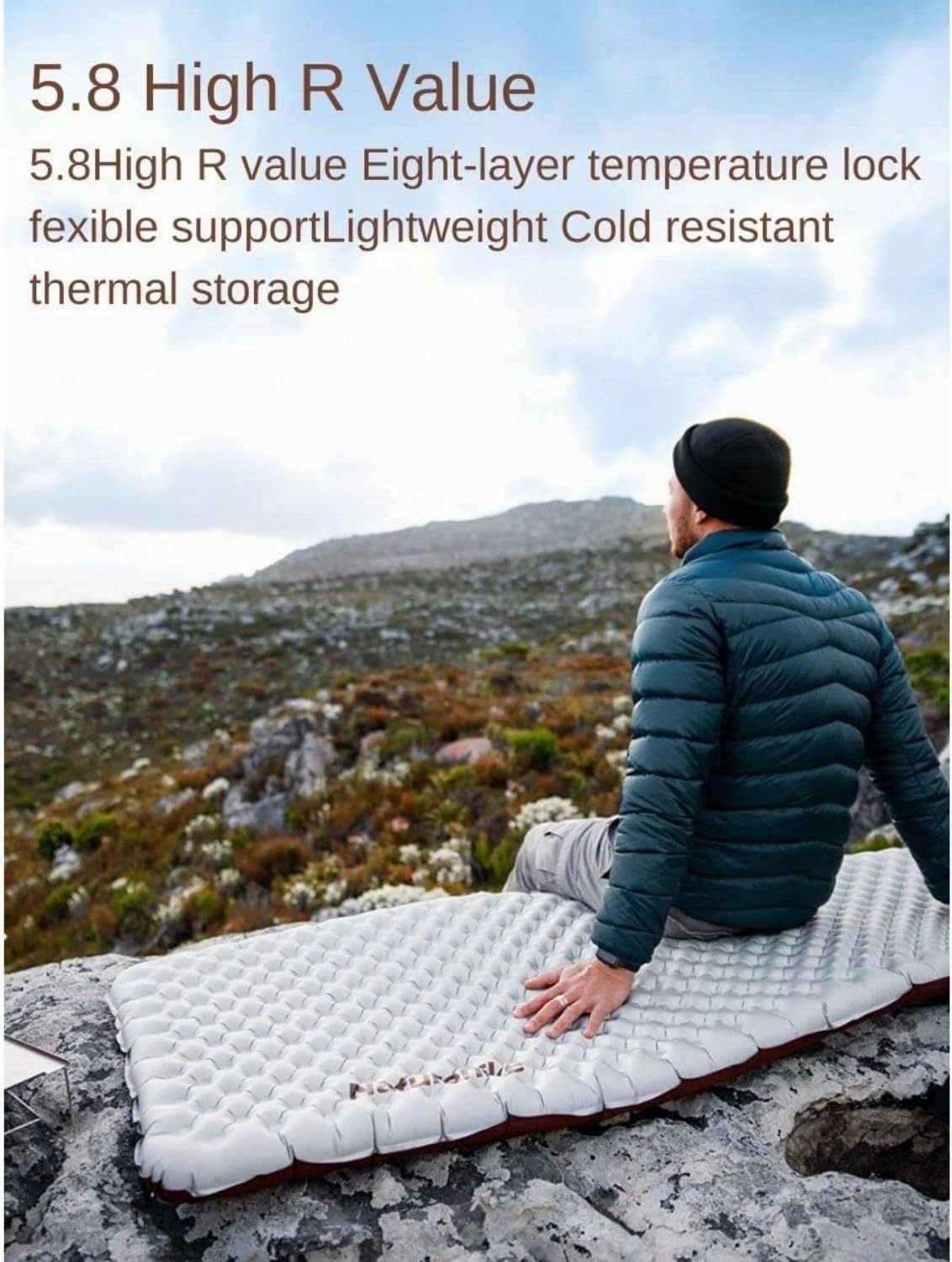Naturehike Camping Mattress R-Value 5.8/3.5 Camp Bed Adults Camp Cot Folding Beds Sleeping Mat Pad Single Adults Foldable 0.88LB/500G Light Hiking[SGS Certified] (R3.5/Green/Rectangular/183*64*7CM)