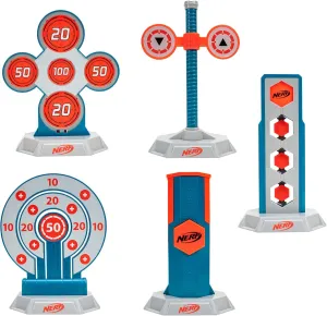 NERF Elite 5-in-1 Target Challenge - Five Unique Targets with Five Stackable Bases Plus Trophy Target Token