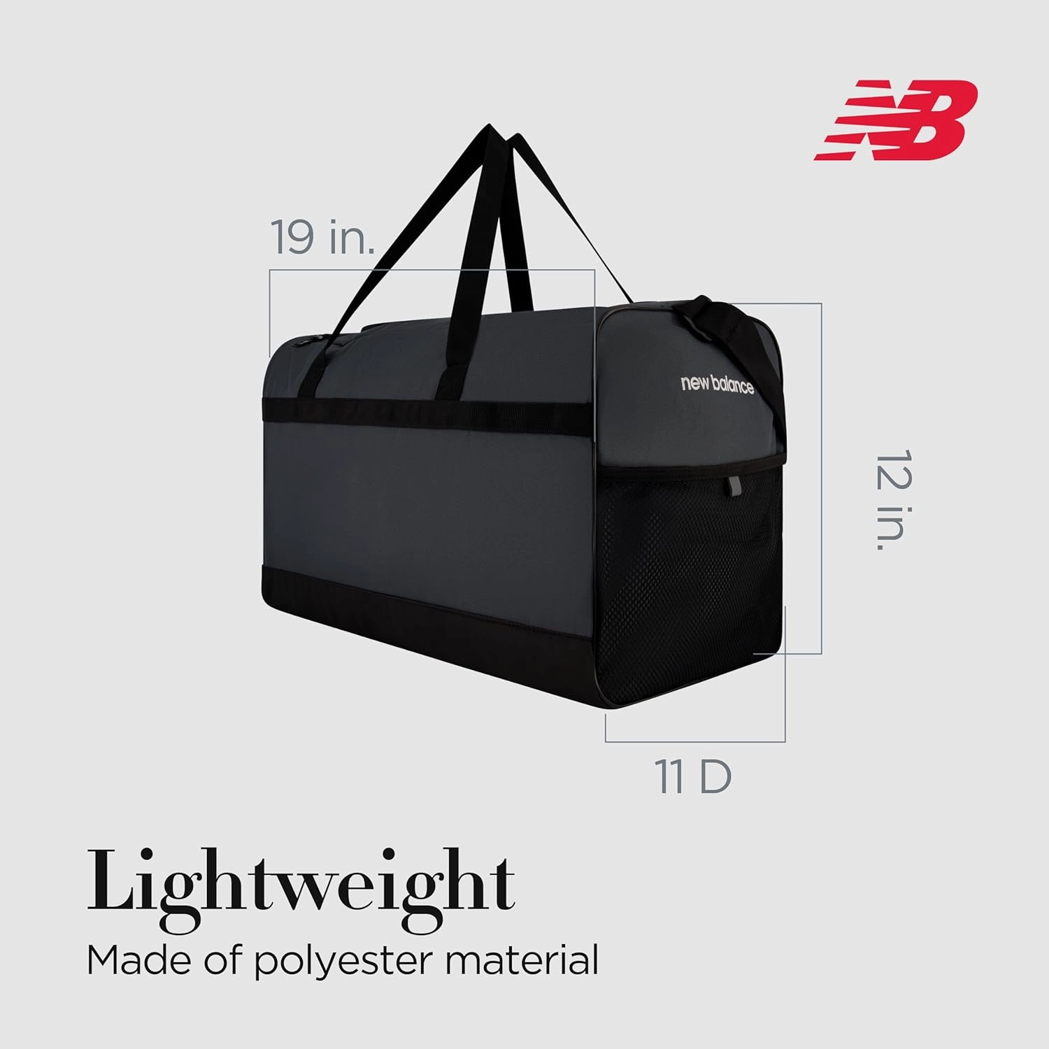 New Balance Duffel Bag, Small Carry On Gym Travel Luggage with Carrier Handles and Adjustable Shoulder Strap