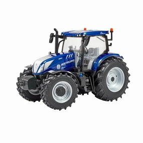 New Holland T6.180 Blue Power Tractor Toy, Farm Toys for Children, New Holland Tractor Toy Compatible with 1:32 Scale Farm Animals and Toys, Suitable for Collectors & Children from 3 Years